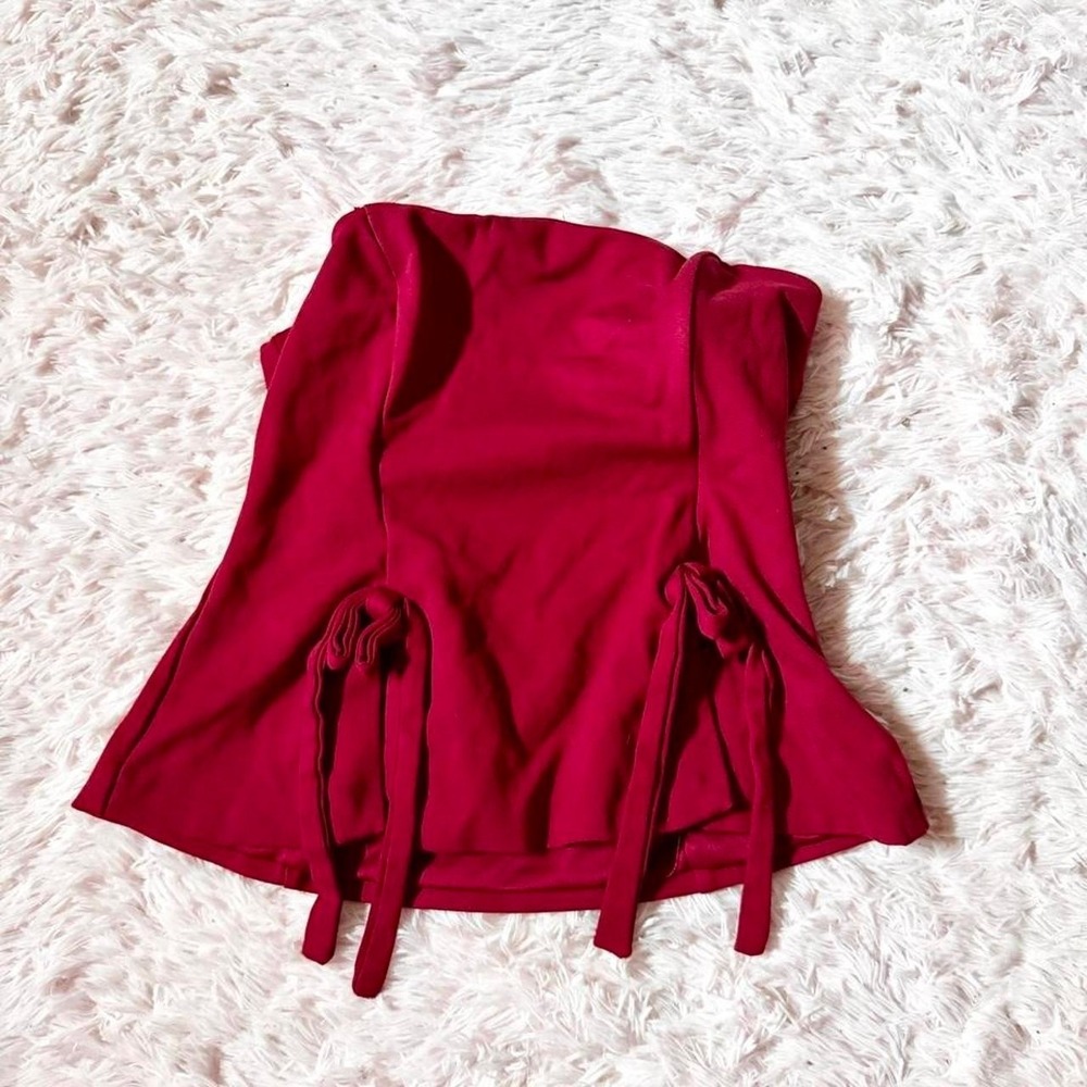 Dark Vampy Romantic Coquette‎ Strapless Bustier Top Womens M Feminine Sexy Bold